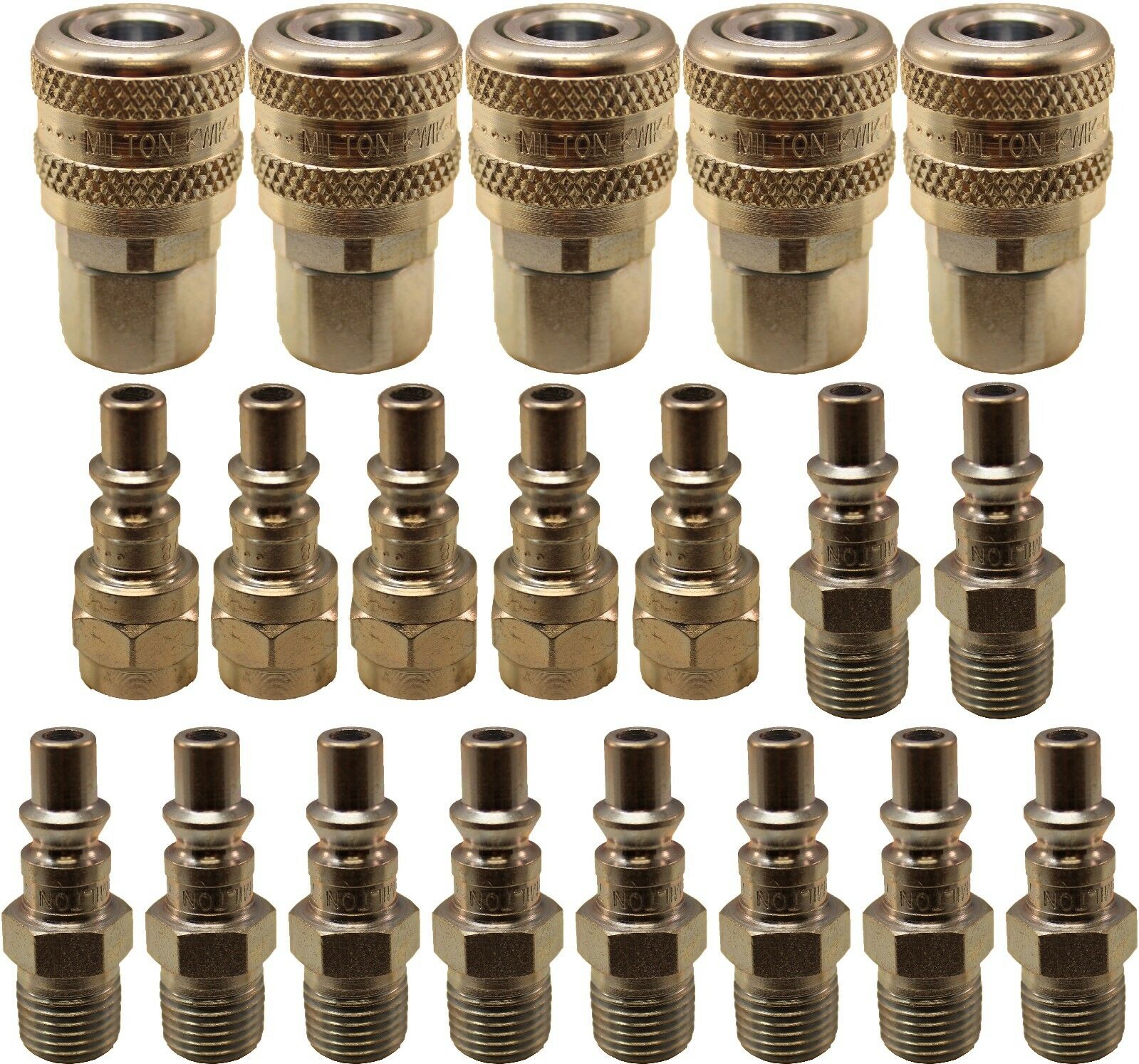 Milton 775 777 778 1/4" A-Style Coupler and Plug Set 20 Pieces