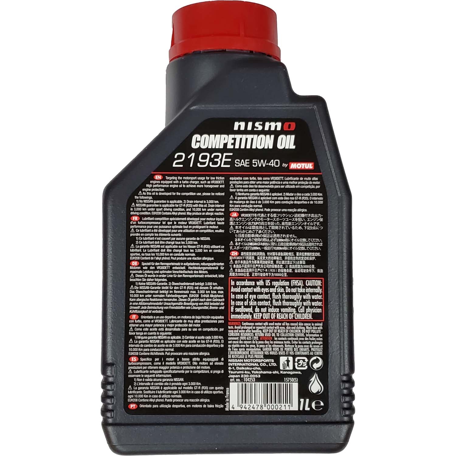 Motul Nismo Competition Oil 2193E 5W40 - 1 Liter