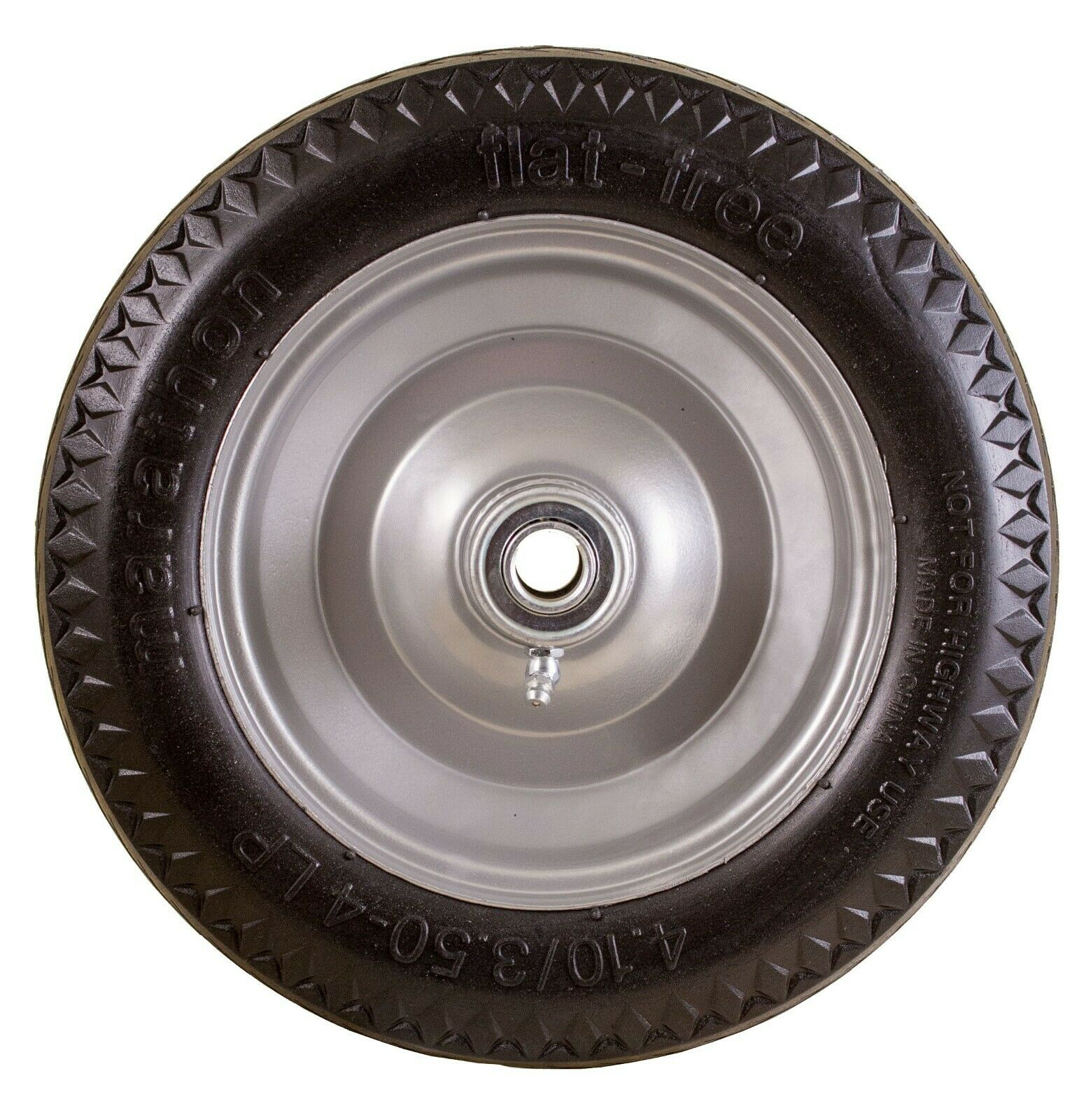 Marathon 30031 Flat Free Sawtooth All Purpose Utility Tire on Rim 4.10/3.50-4