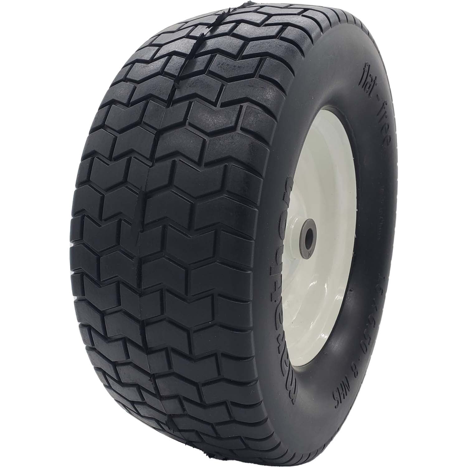 Marathon 30454P Flat Free Turf Tire on Rim 3" Centered Hub 16x6.50-8