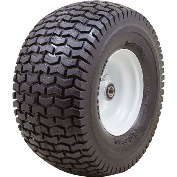 Marathon 30226 Flat Free Lawn Mower Tire on Rim with Bearing 13x6.50-6