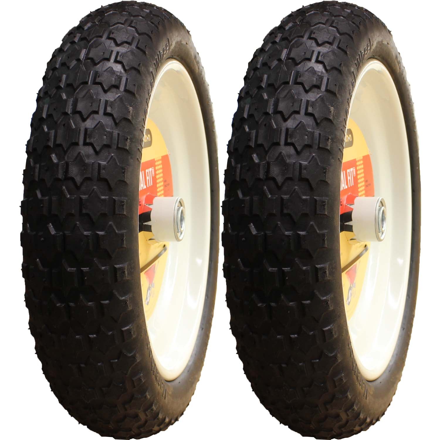 Marathon 00265 Flat Free Universal Wheelbarrow Tire 4.80/4.00-8 Pack of 2
