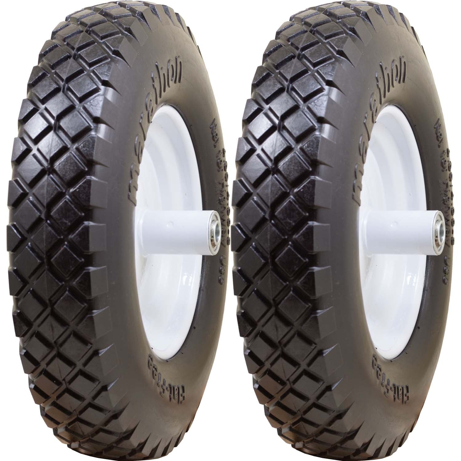 Marathon 00047P Flat Free knobby Utility Wheelbarrow Tire 4.80/4.00-8 Pack of 2