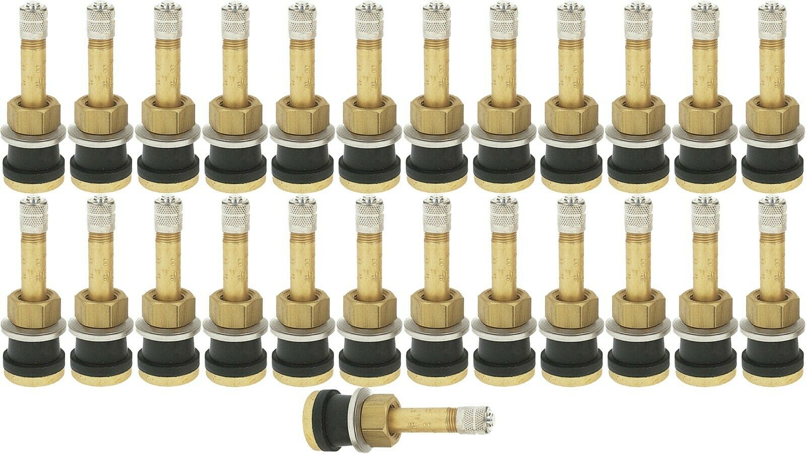 TR500 2" Brass Clamp-in Tubeless Tire Truck Valve Stem Pack of 25