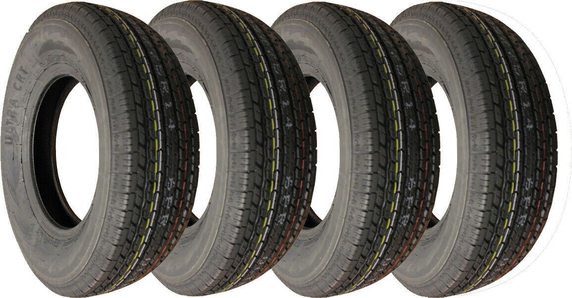 Carlstar Ultra CRT Radial Trailer Tire LRC 6Ply ST175/80R13 Pack of 4