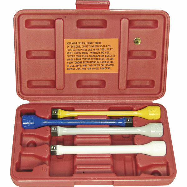 Lock Technology 1450 1/2" Dr. 4 Pc C,E,F,I Torque Stick Extension Set with Case