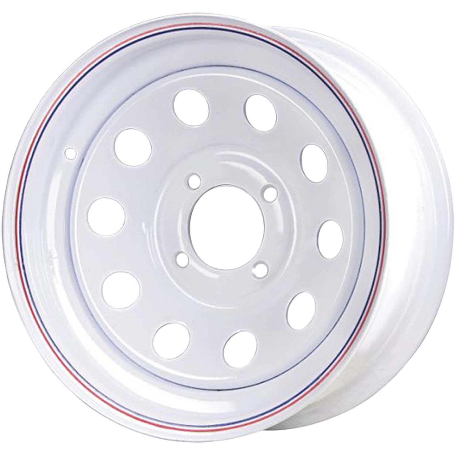 Carlisle 12x4 4 On 4 Modular Steel Trailer Wheel - White with Pin Stripes